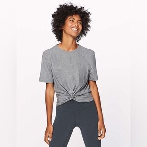 Lululemon Crescent Tee gray Knot Front Cropped